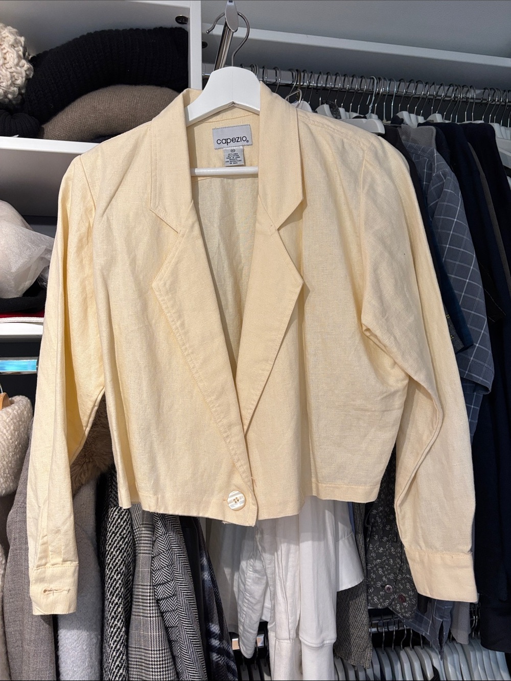 Capezio Light Buttery Cream Cropped Blazer Jacket